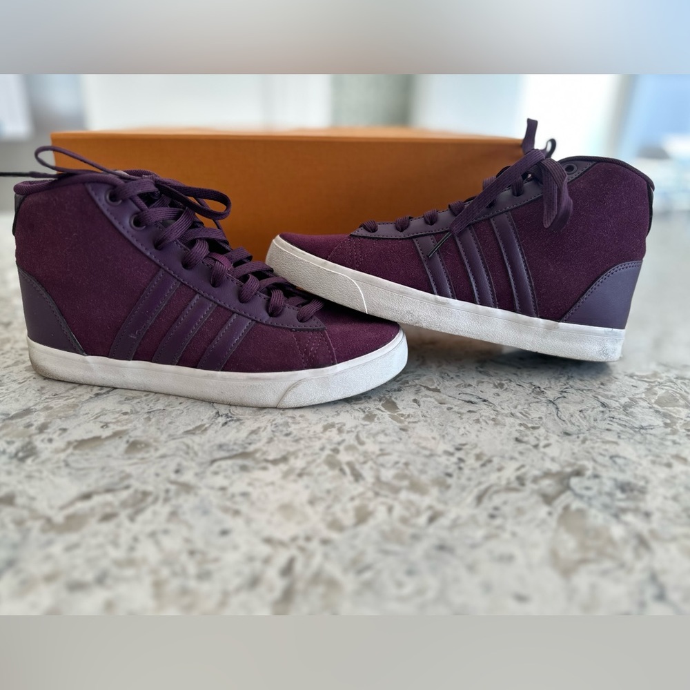 Adidas Neo Maroon High Top Sneakers (Size 6.5)